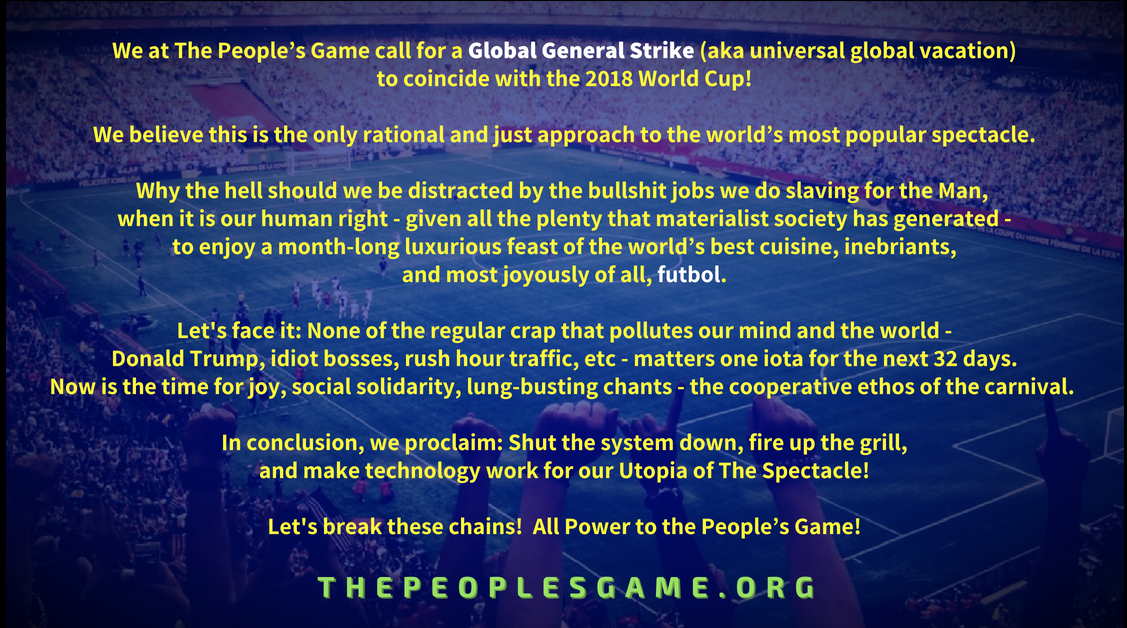 The People’s Game Calls for Global General Strike